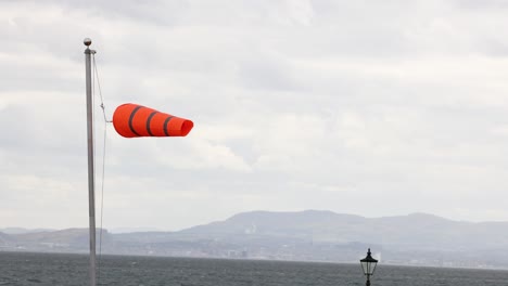 windsock swaying in the wind, fife, scotland