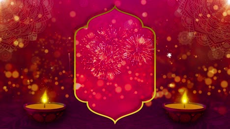 feliz diwali eventos de vacaciones indias en un festival religioso diwali animación de lámpara de aceite con fondo abstracto bokeh