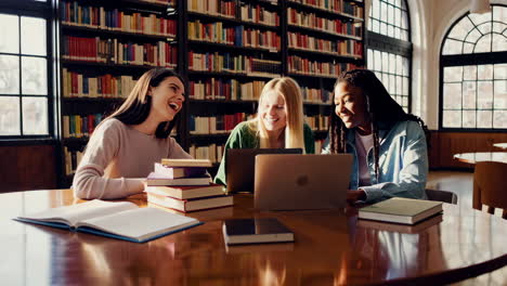 students studying in the library