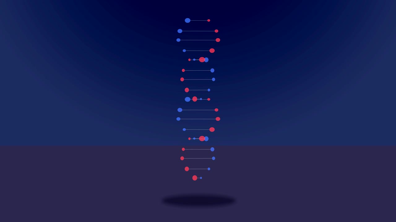 DNA rotating Loop background 3d animation 4K