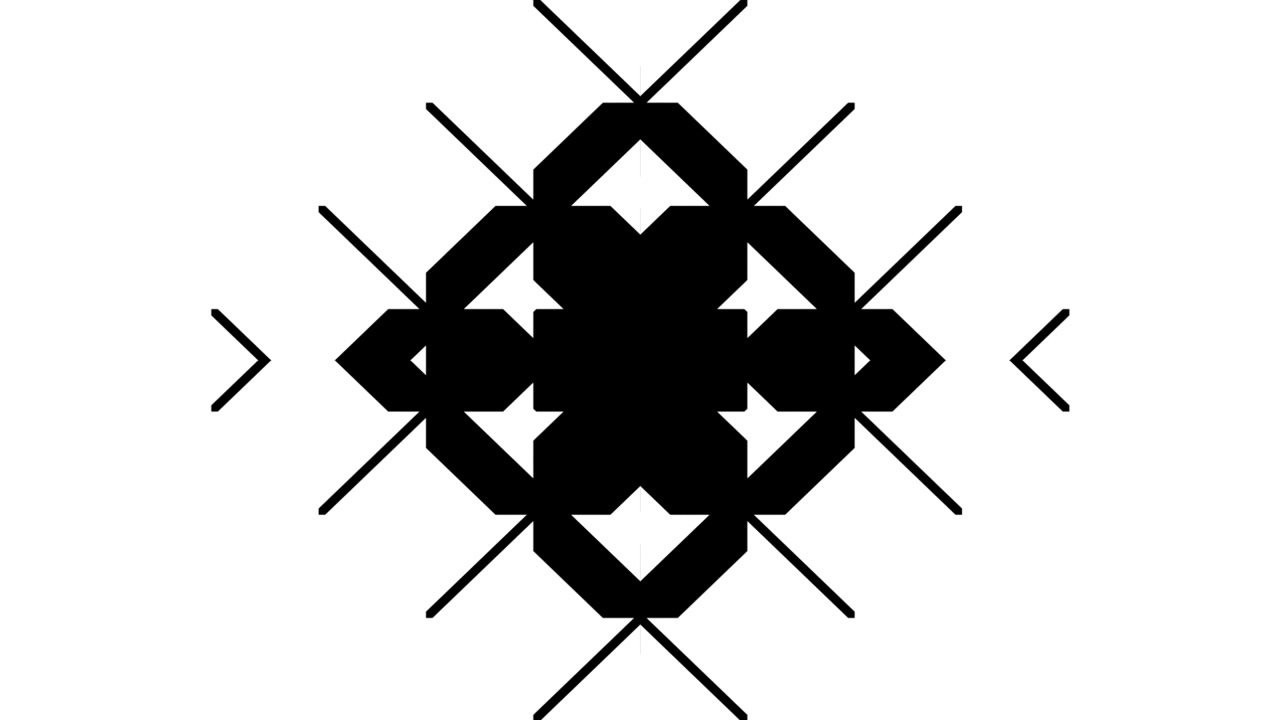 Abstrakt geometrisk animation af udvidende og sammentrækkende sorte former