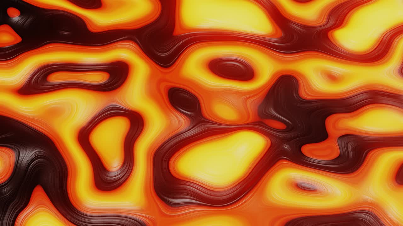 Seething lava and stone animation 3D render.