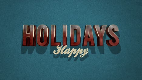 retro happy holidays text on blue grunge texture