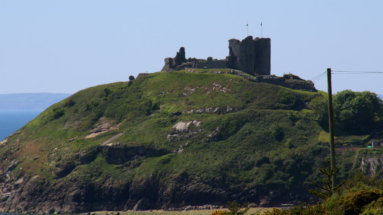 Long shot of Criccieth castle