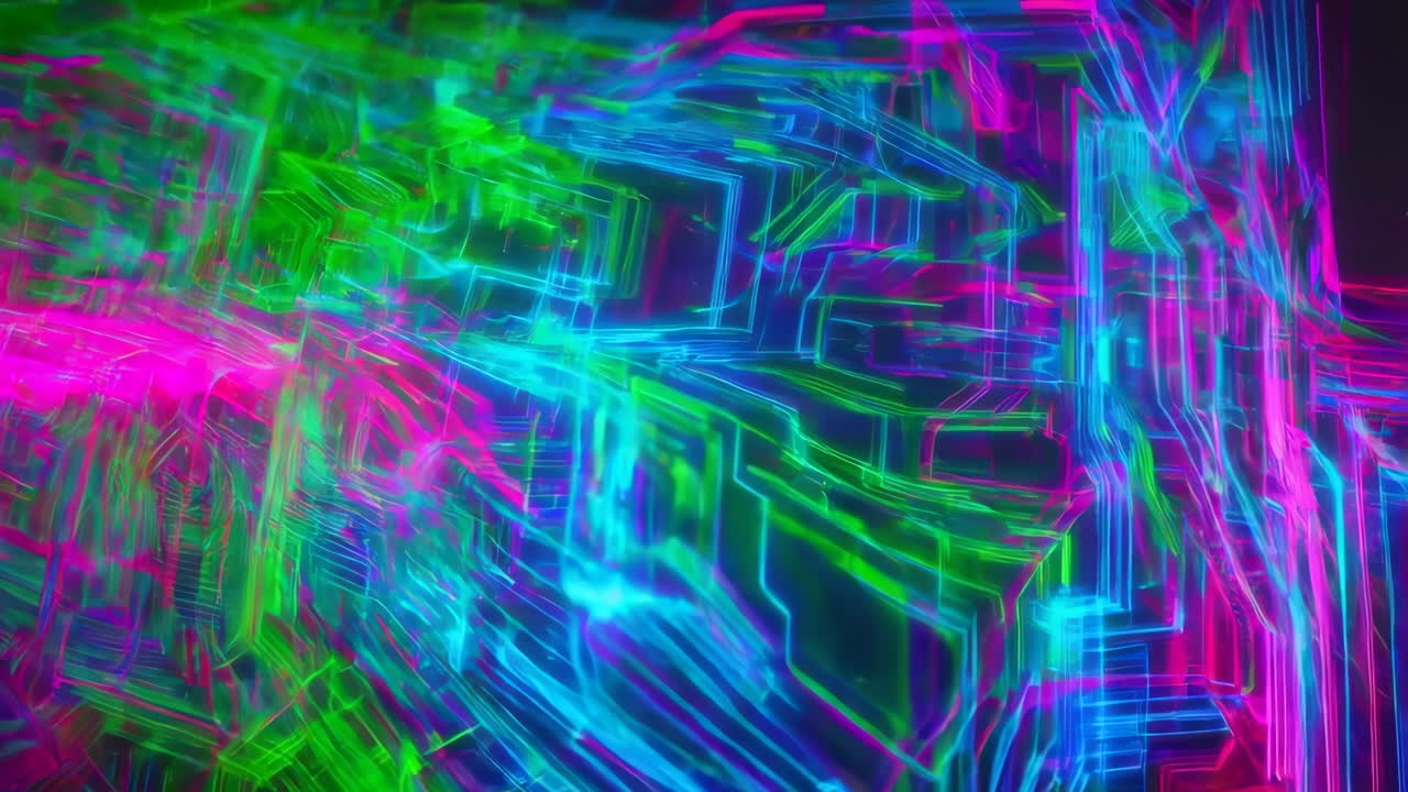 Neon Cyberpunk Abstract Geometry