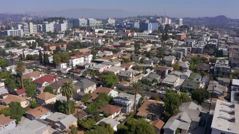 aerial wide shot of east hollywood