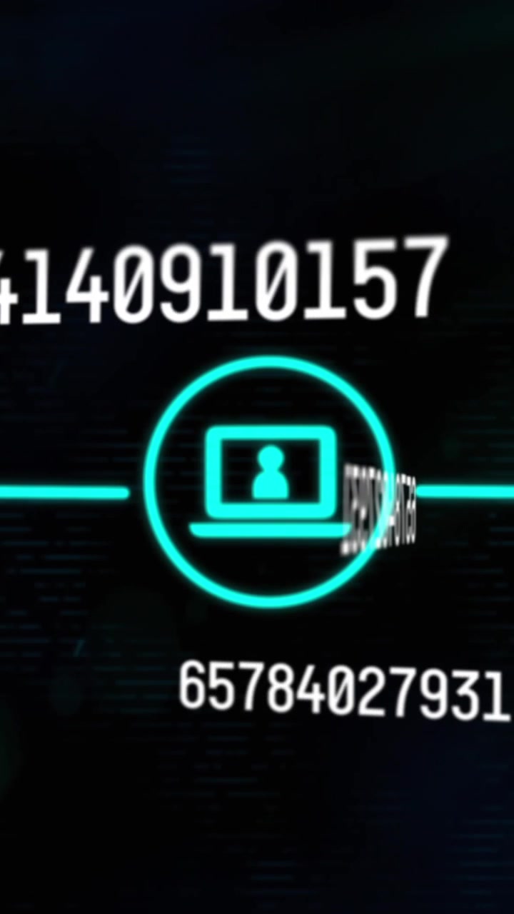 Animazione di tre icone di interfaccia digitale, elaborazione dati e numeri in evoluzione