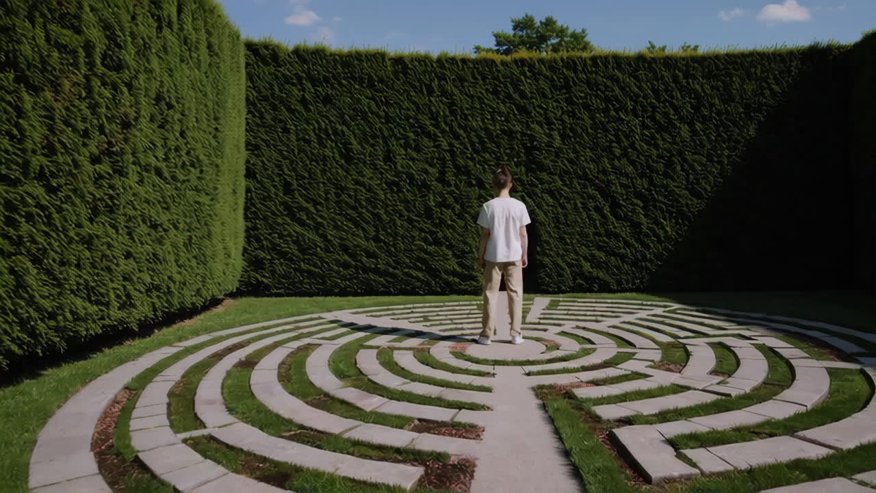 Person in a Garden Maze