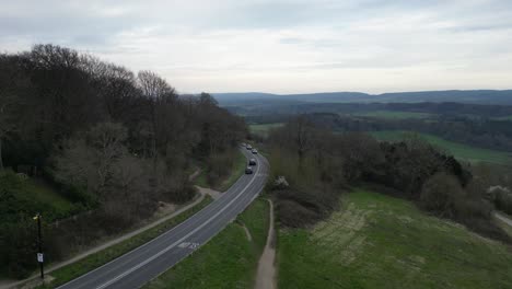 Antenas-Panorámicas-De-La-Carretera-A25-De-Surrey-Junto-A-Newlands-Corner.