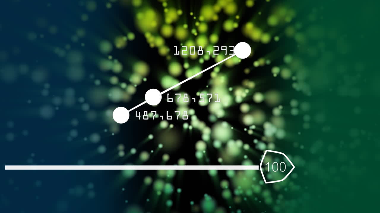 검은 바탕에 녹색 거품 효과에 대해 움직이는 삼각형
