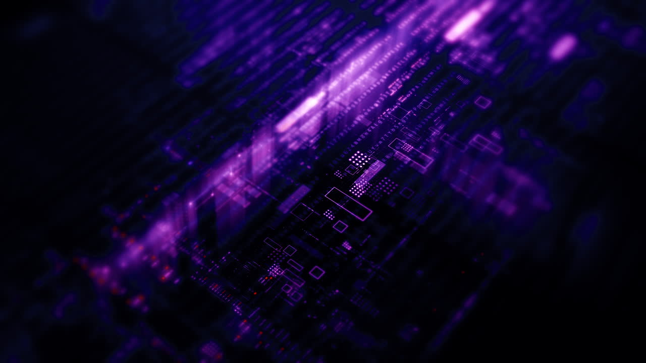 Futuristic screen display matrix, hi-tech digital data telemetry with encrypted numbers, display dynamic background for computer desktop screen display format