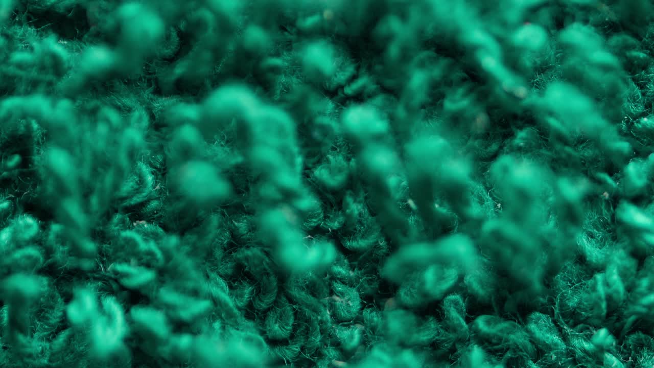 초록색 수건의 질감 클로즈업