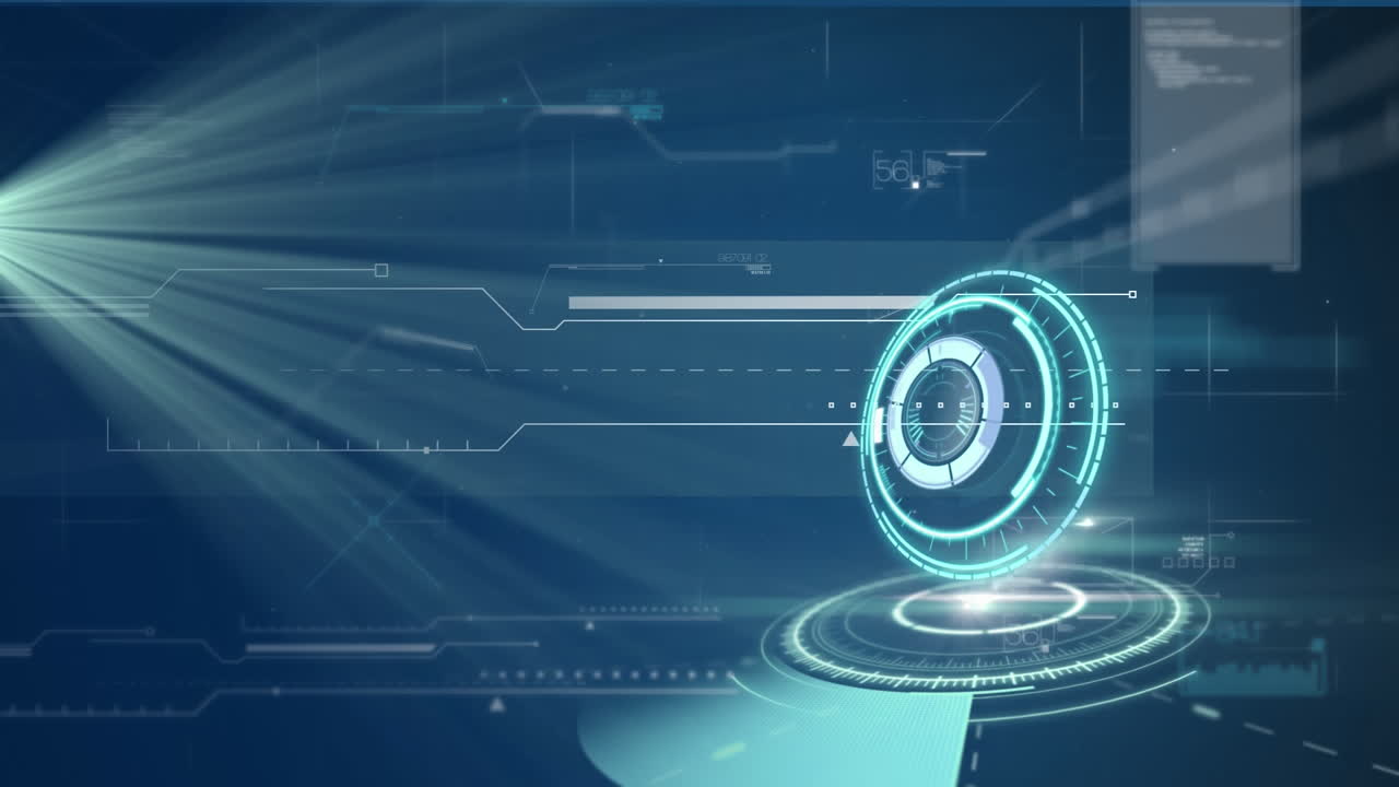 Animazione di scansione e elaborazione dati su schermo digitale
