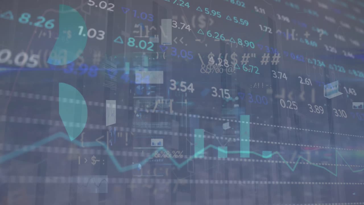 Animation of financial data processing over grid