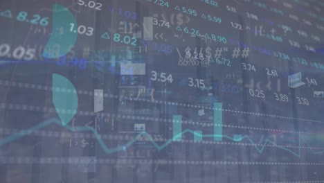 animación del procesamiento de datos financieros a través de la red