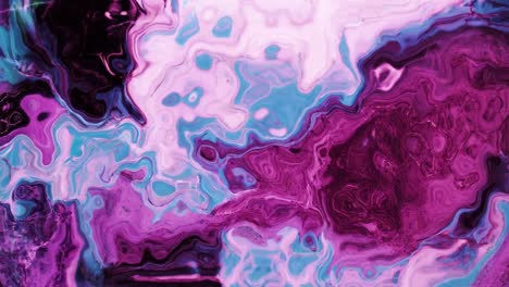 Animation-of-vibrant-coloured-purple-and-blue-liquid-flowing-in-hypnotic-motion