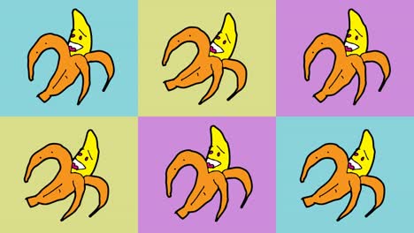kids drawing pop art seamless background with theme of banana