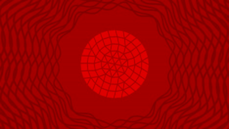 Graphic object that rotates in the center, increasing and then reducing size within a graphic frame, while the background quickly changes color creating a psychedelic effect, in 16: 9 video format