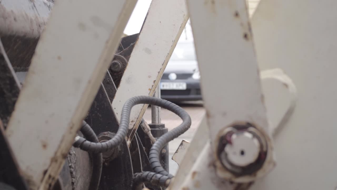 Side view of industrial plant mechanics vehicle close up