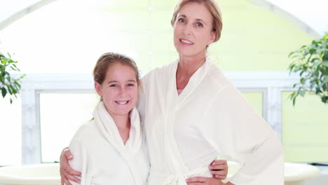mother and daughter in the bathroom