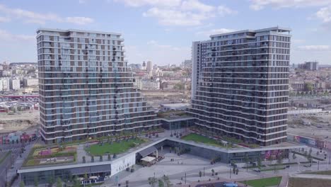 beautiful opening aerial 4k shot of belgrade waterfront in city centre