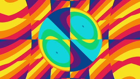 patrón de arcoíris abstracto con rayas distorsionadas animación de bucle sin costuras con líneas de arco iris