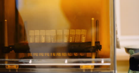 tubos de ensayo con bacterias en agitador en laboratorio 2