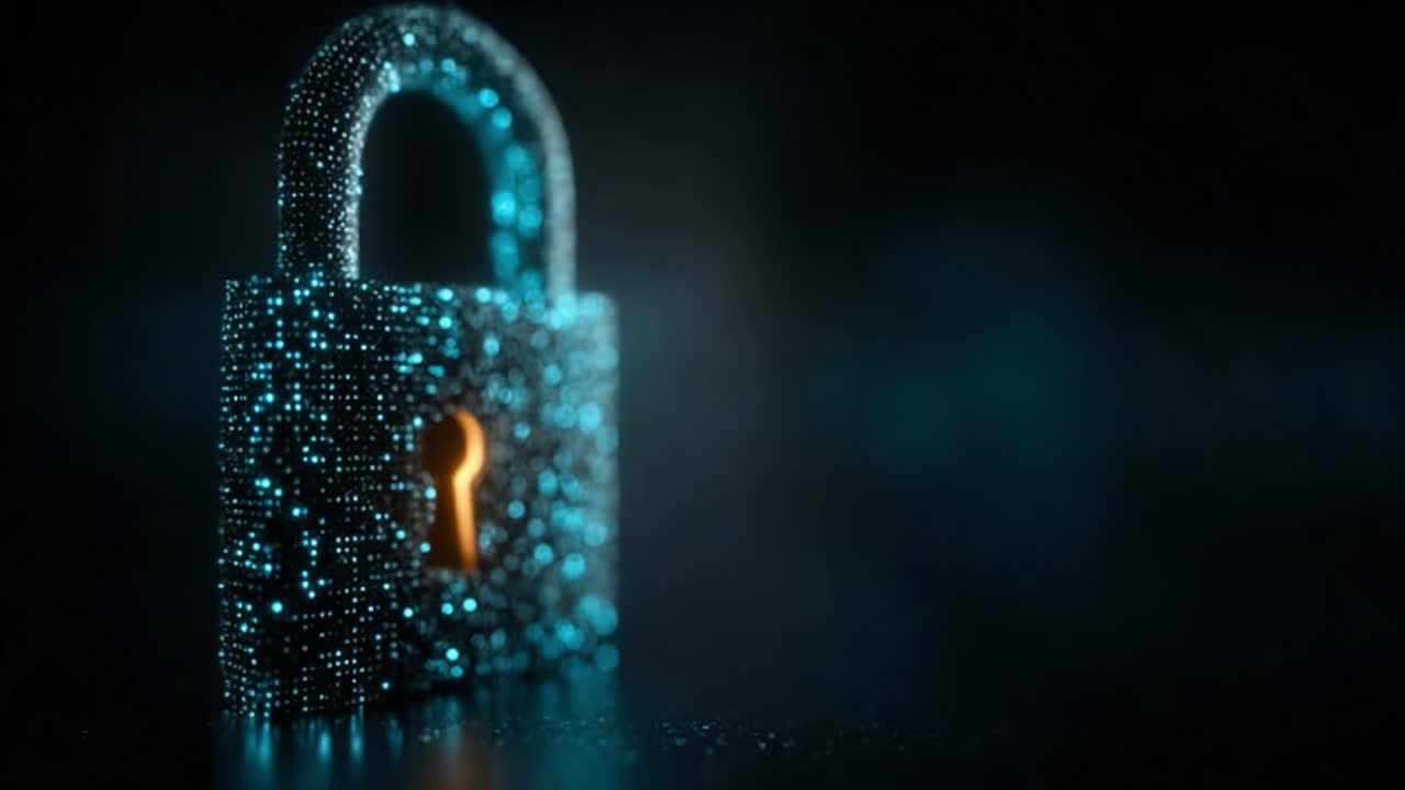 A Glowing Digital Padlock: Exploring the Symbolism of Security, Protection, and Encryption in the Modern Age of Technology and Data Privacy