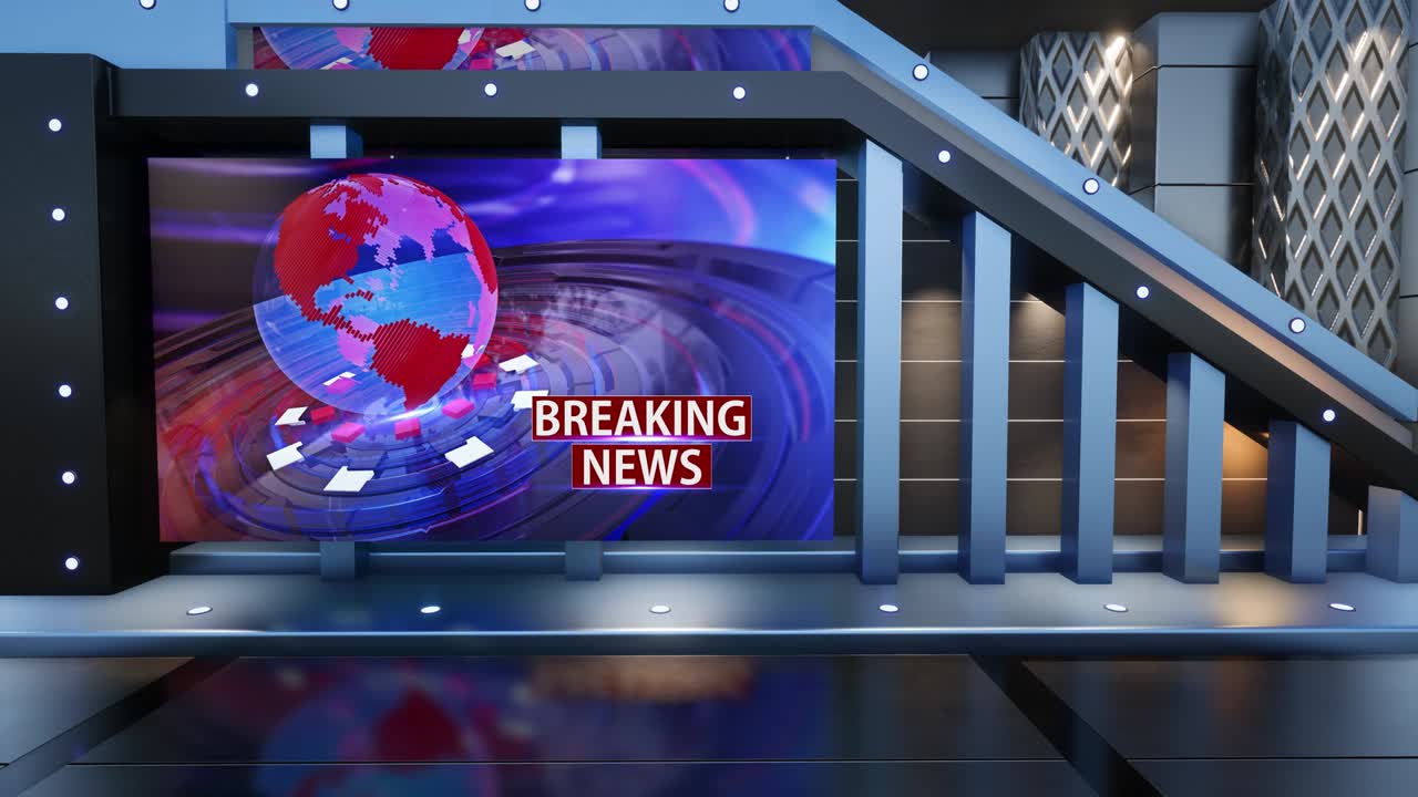 News TV Studio Set - Virtual Green Screen Background Loop