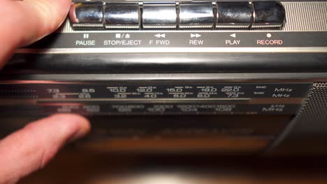 stop and eject audio cassette out of tape recorder