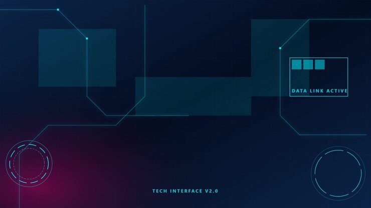 Futuristic Digital Data Interface with Animated Network Lines