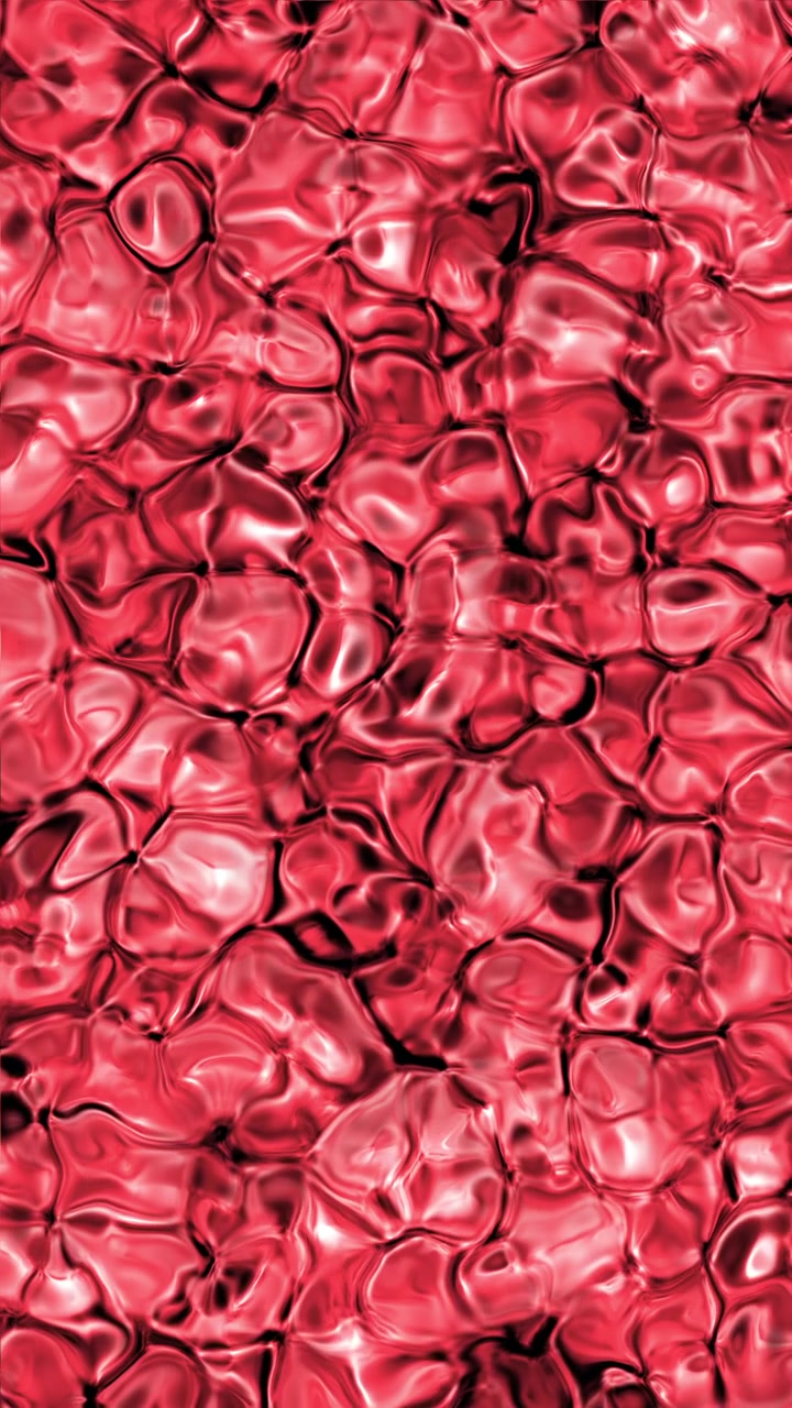 Vertical Video of Red Abstract Fractal Fluid Creating and Mixing Shapes. Motion Graphic Liquid Animation Background 4K.