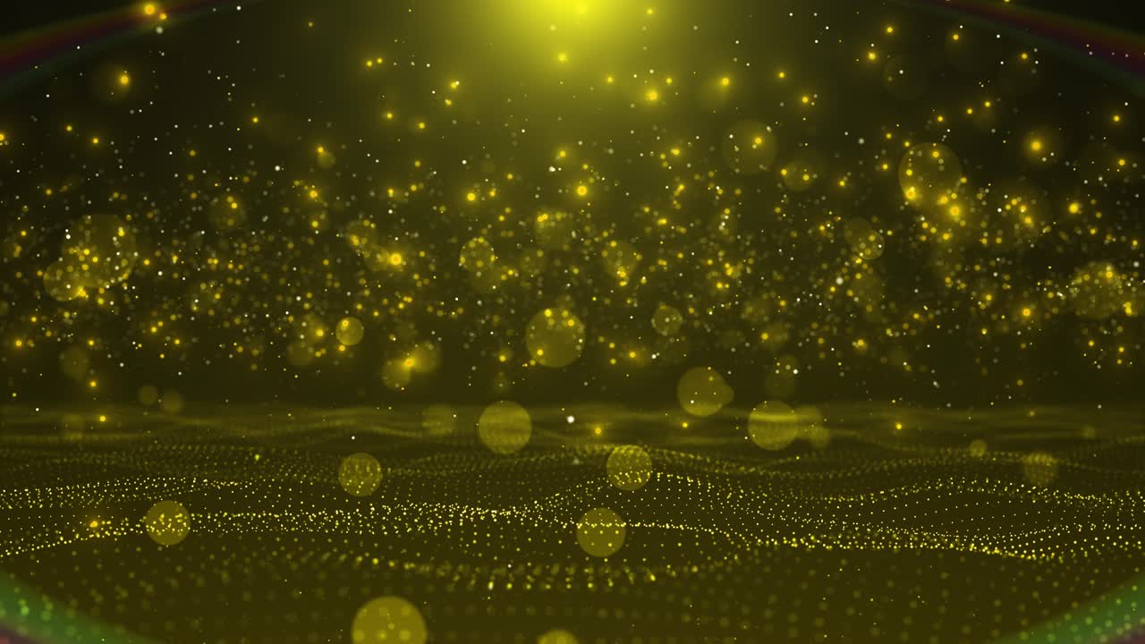 Frame of glowing yellow lines background frame shining effects on black copy space empty glowing