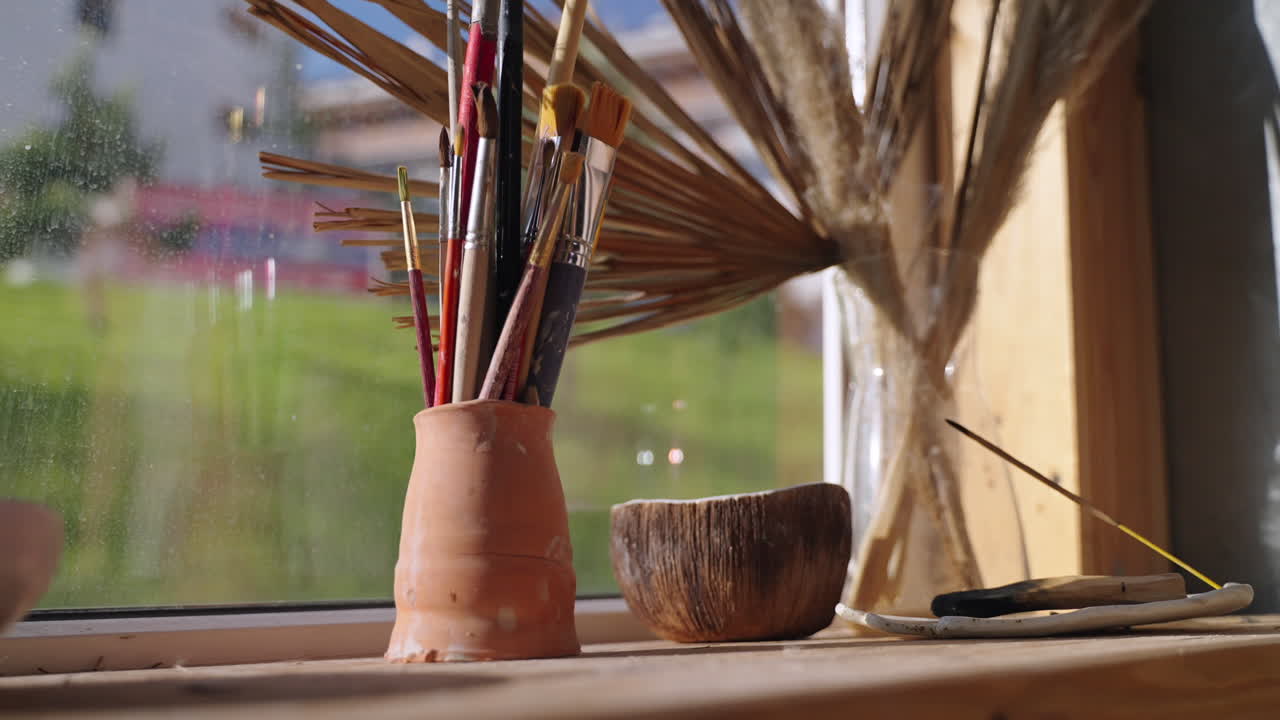 suministros de arte por la ventana