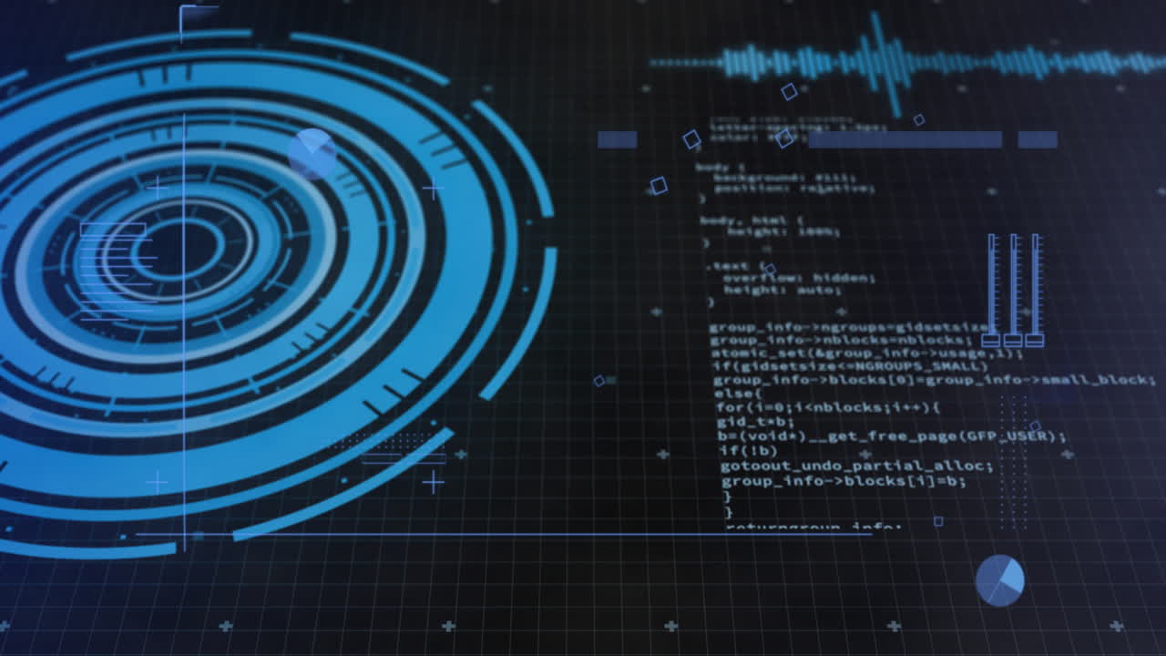 범위 스캐닝과 데이터 처리의 애니메이션