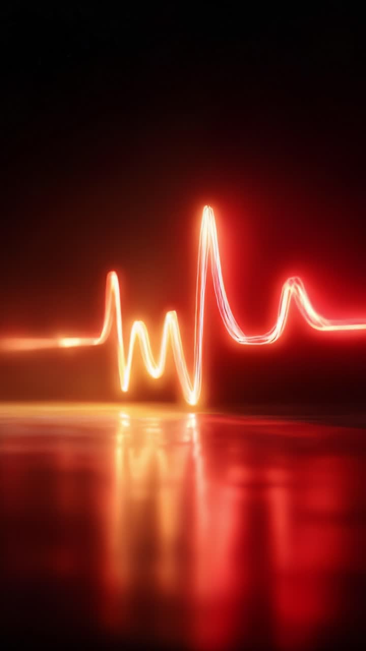 Visual Representation of a Heartbeat with Colorful Waveforms Capturing the Essence of Life and Vital Signs in a Stunning Display of Light and Energy