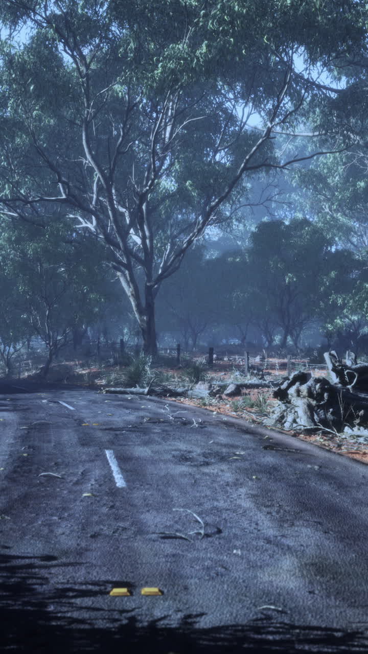 안개가 가득한 숲길