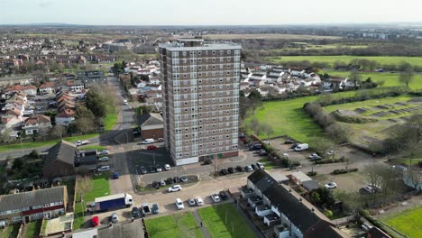 1060s-style-Tower-block-Dagenham-London-UK-Drone,-Aerial,-view-from-air