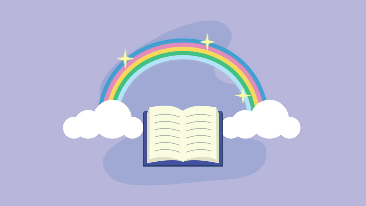 celebración del día mundial del libro con arco iris