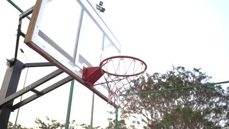 miss basket shot in basketball closeup shot