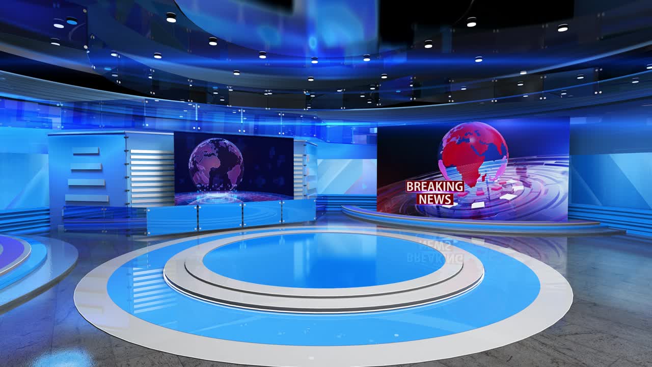 el bucle de fondo del estudio de noticias virtual en 3d