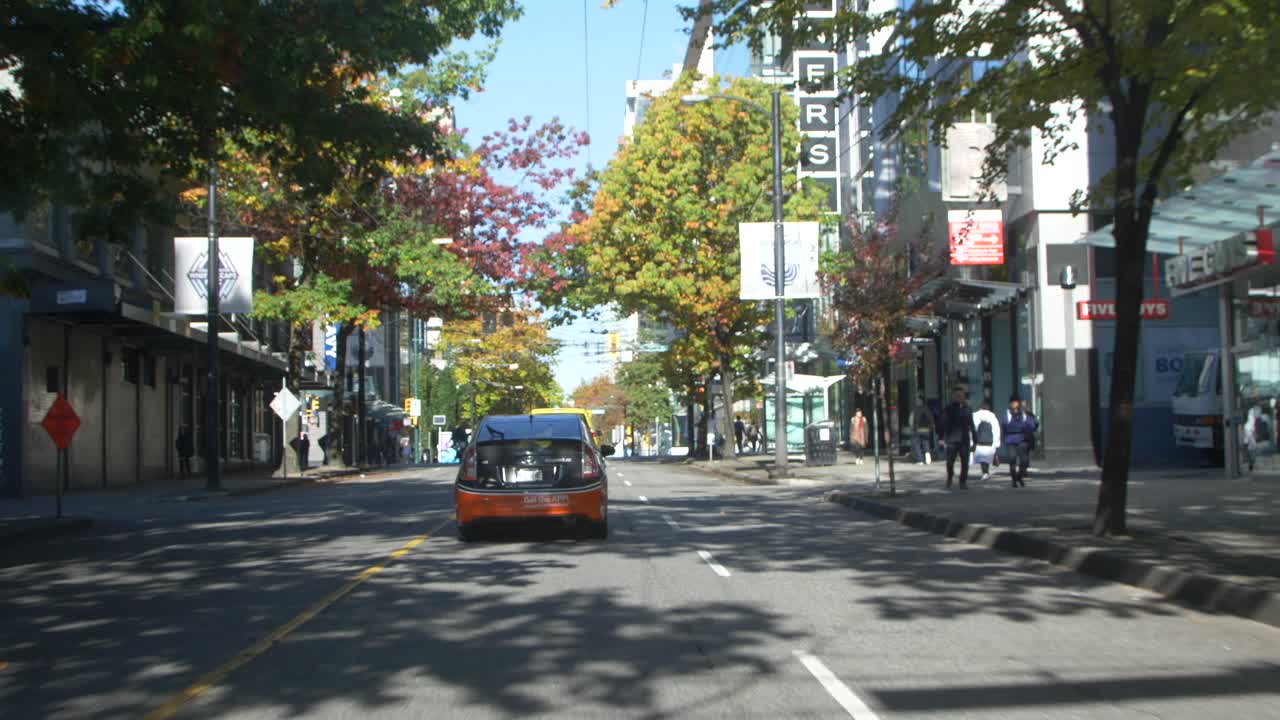 slow motion pov down robson street
