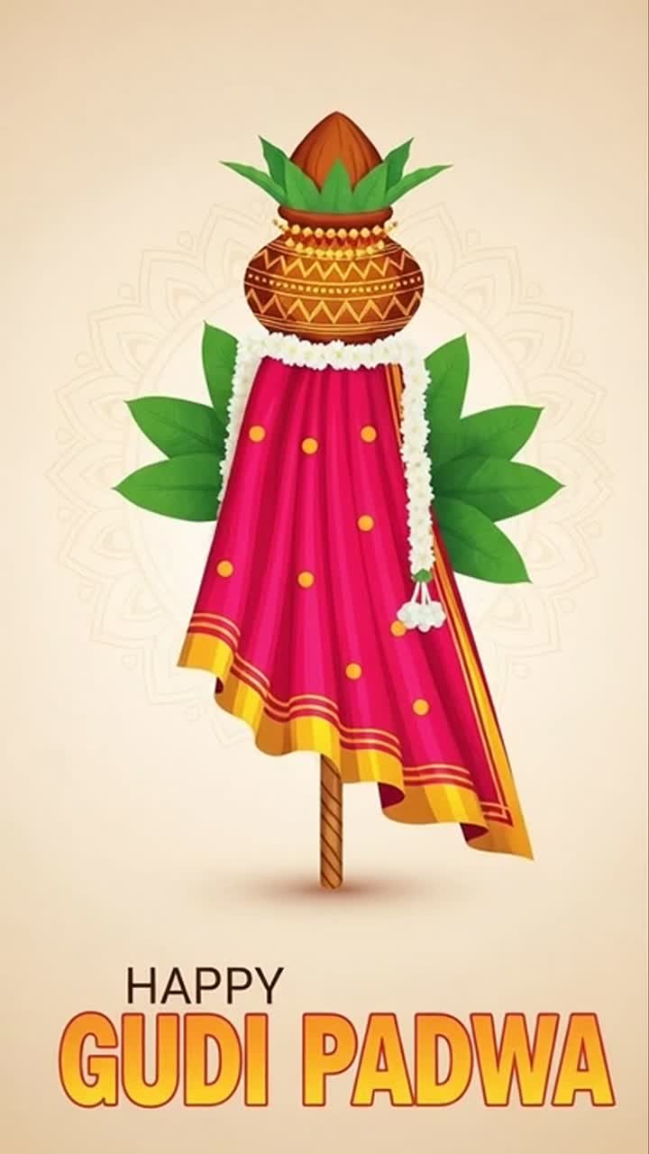 Animazione di auguri per il festival Gudi Padwa