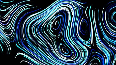 abstract creative looped bg con líneas rizadas como senderos azules en la superficie. las líneas forman un patrón giratorio como ruido de rizado. abstract 3d looping flowing animation as bright creative festive bg