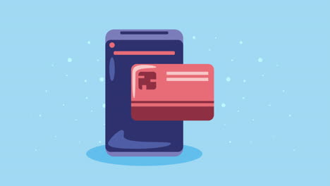 smartphone with credit card animation