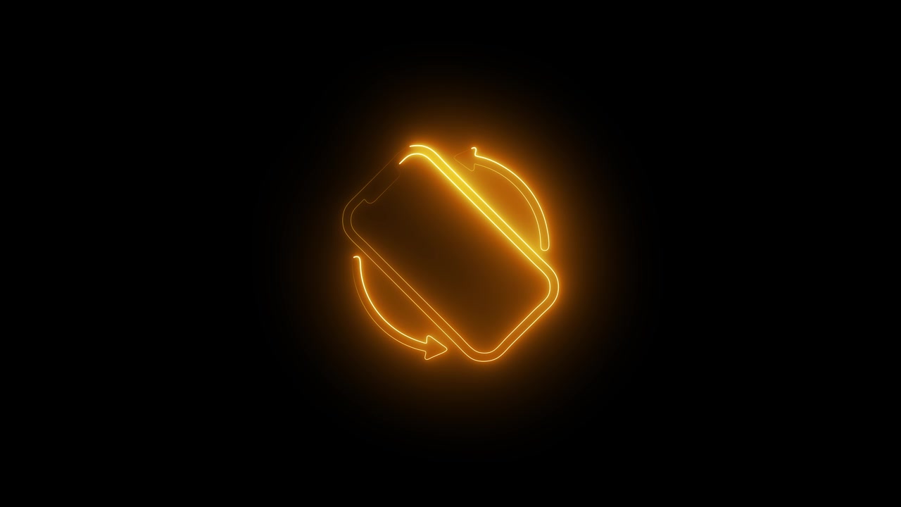 Icona al neon di smartphone ruotabile