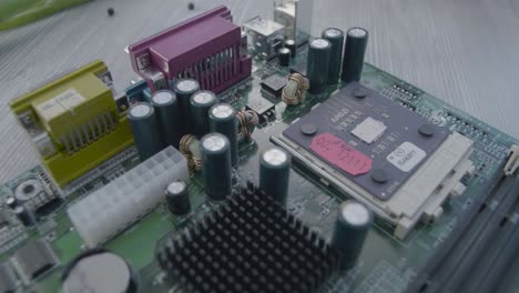 close-up of a computer motherboard