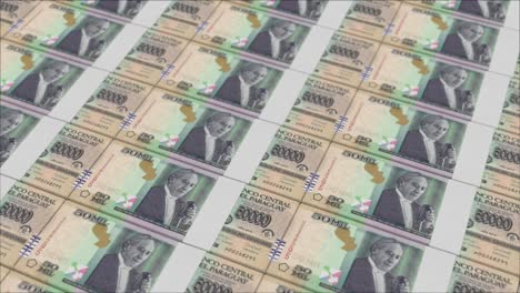 50000 paraguayan guarani banknotes printed by a money press