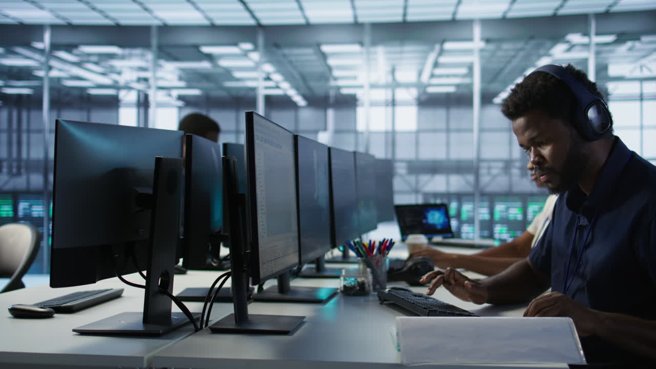 equipo de soporte técnico en un centro de datos