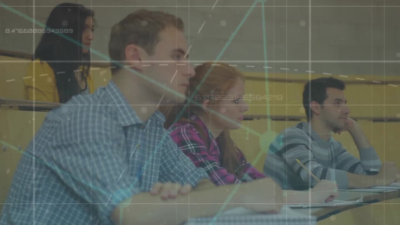 estudiantes universitarios escuchando una discusión en clase